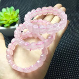 Rose Quartz Bracelet Oval Square Bead Bangle Crystal Healing Stone Jewelry
