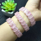 Rose Quartz Bracelet Oval Square Bead Bangle Crystal Healing Stone Jewelry