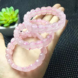 Rose Quartz Bracelet Oval Square Bead Bangle Crystal Healing Stone Jewelry