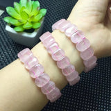 Rose Quartz Bracelet Oval Square Bead Bangle Crystal Healing Stone Jewelry