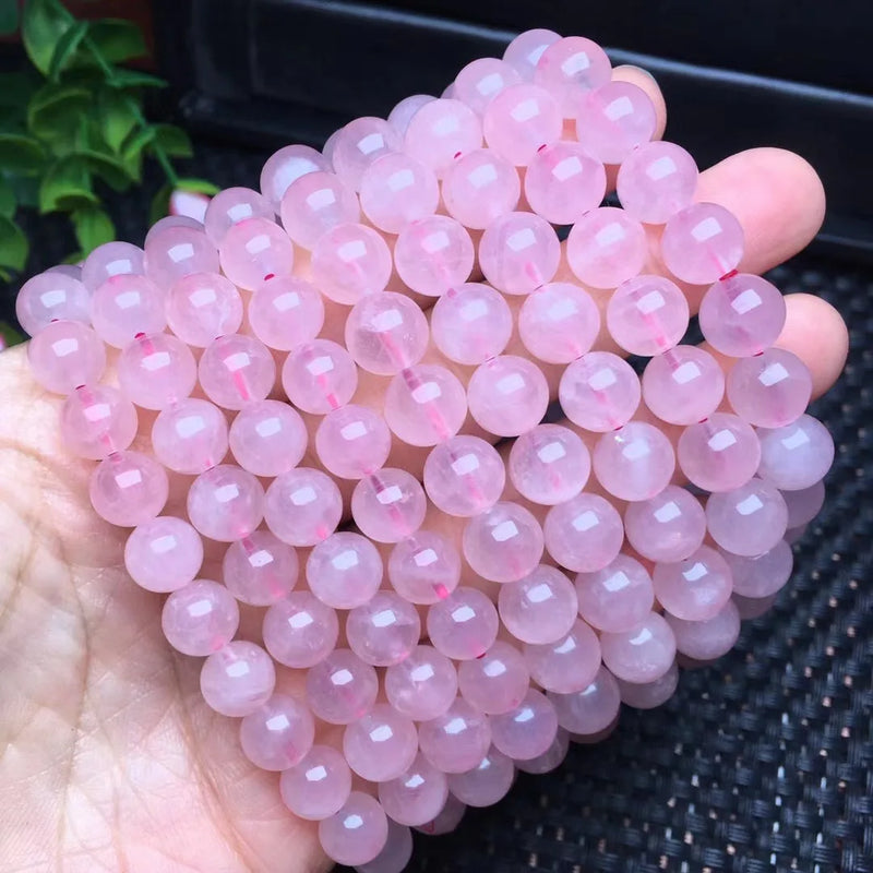 Rose Quartz Bracelet Round Beads Crystal Healing Stone