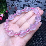 Rose Quartz Faceted Bead Bracelet Crystal Reiki Healing Stone Jewelry