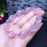 Rose Quartz Faceted Bead Bracelet Crystal Reiki Healing Stone Jewelry