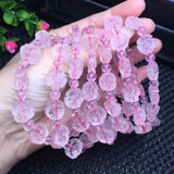 Rose Quartz Flower Bracelet Round Beads Crystal Reiki Healing Stone Gift