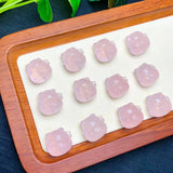 1 Pc Rose Quartz Fortune Cat Jewelry DIY Accessory