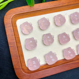 1 Pc Rose Quartz Fortune Cat Jewelry DIY Accessory