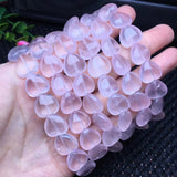Rose Quartz Heart Bracelet Crystal Reiki Healing Stone Gift