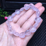 Rose Quartz Heart Bracelet Crystal Reiki Healing Stone Gift