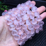 Rose Quartz Heart Bracelet Crystal Reiki Healing Stone Gift
