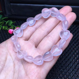 Rose Quartz Heart Bracelet Crystal Reiki Healing Stone Gift