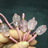 Rose Quartz Rabbit Bracelet Crystal Healing Stone Jewelry Gift