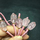 Rose Quartz Rabbit Bracelet Crystal Healing Stone Jewelry Gift
