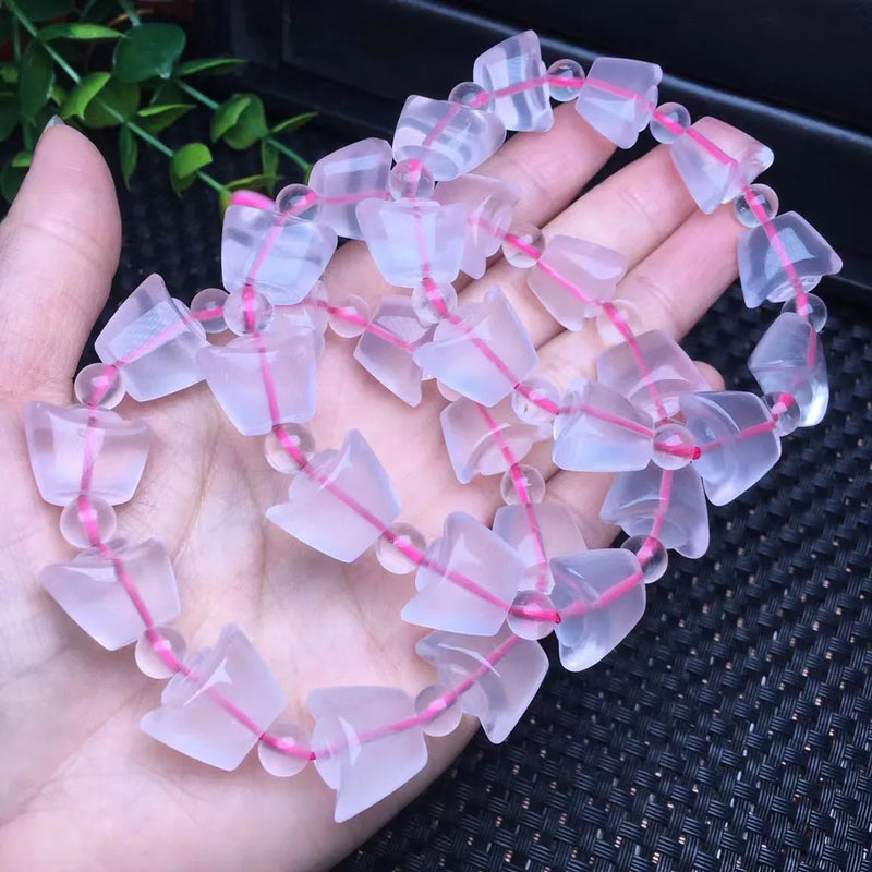 Rose Quartz Shoe-shaped Ingot Bracelet Crystal Healing Stone