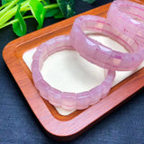 Rose Quartz Square Bracelet Bangle Crystal Healing Stone Jewelry