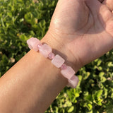 Rose Quartz Cube Shape Beads Crystal Healing Stone Jewelry