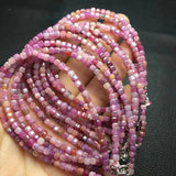 Fengbaowu Ruby Chain Bracelet Cube Beads 925 Silver Jewelry