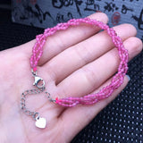 Natural Ruby Chain Bracelet Reiki Healing Stone Jewelry Gift
