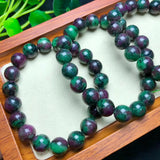 1 Pc Ruby Zoisite Bracelet Round Beads Healing Stone Jewelry Gift