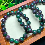 1 Pc Ruby Zoisite Bracelet Round Beads Healing Stone Jewelry Gift