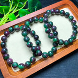 1 Pc Ruby Zoisite Bracelet Round Beads Healing Stone Jewelry Gift
