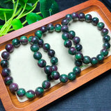 1 Pc Ruby Zoisite Bracelet Round Beads Healing Stone Jewelry Gift