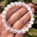 Fengbaowu Selenite Bracelet Crystal Quartz Healing Stone Women Jewelry Gift