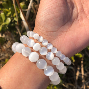 Fengbaowu Selenite Bracelet Crystal Quartz Healing Stone Women Jewelry Gift