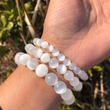 Fengbaowu Selenite Bracelet Crystal Quartz Healing Stone Women Jewelry Gift