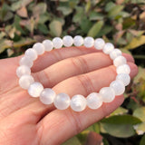 Fengbaowu Selenite Bracelet Crystal Quartz Healing Stone Women Jewelry Gift