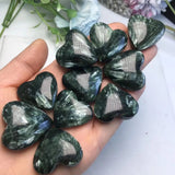 Seraphinite Heart Shape Pendant Crystal Quartz Healing Stone Jewelry