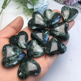 Seraphinite Heart Shape Pendant Crystal Quartz Healing Stone Jewelry
