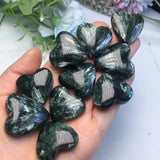 Seraphinite Heart Shape Pendant Crystal Quartz Healing Stone Jewelry