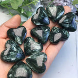 Seraphinite Heart Shape Pendant Crystal Quartz Healing Stone Jewelry