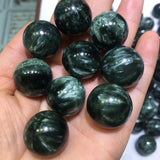 1 Pc Seraphinite Sphere Ball DIY Pendant Crystal Healing Stone Home Decor