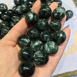 1 Pc Seraphinite Sphere Ball DIY Pendant Crystal Healing Stone Home Decor