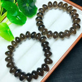 Natural Smoky Quartz Bracelet Abacus Heishi Beads Crystal Healing Stone Jewelry