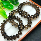 Natural Smoky Quartz Bracelet Abacus Heishi Beads Crystal Healing Stone Jewelry