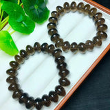 Natural Smoky Quartz Bracelet Abacus Heishi Beads Crystal Healing Stone Jewelry