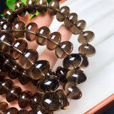 Natural Smoky Quartz Bracelet Abacus Heishi Beads Crystal Healing Stone Jewelry