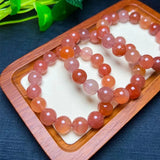 Fengbaowu Red Agate Bracelet Round Beads Healing Stone
