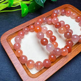 Fengbaowu Red Agate Bracelet Round Beads Healing Stone