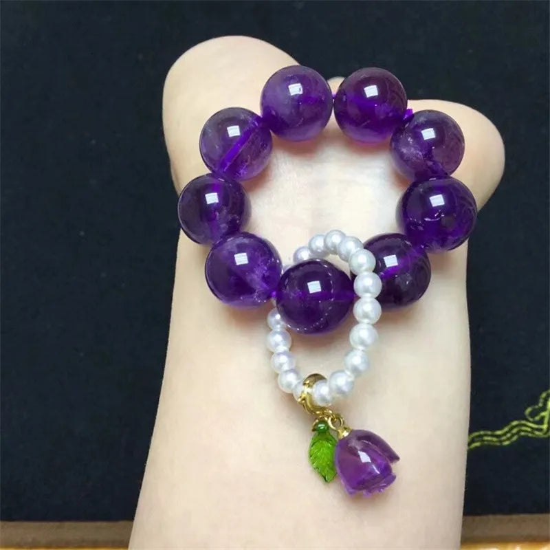 Natural Stone Amethyst Prayer Bracelet Women's Gift