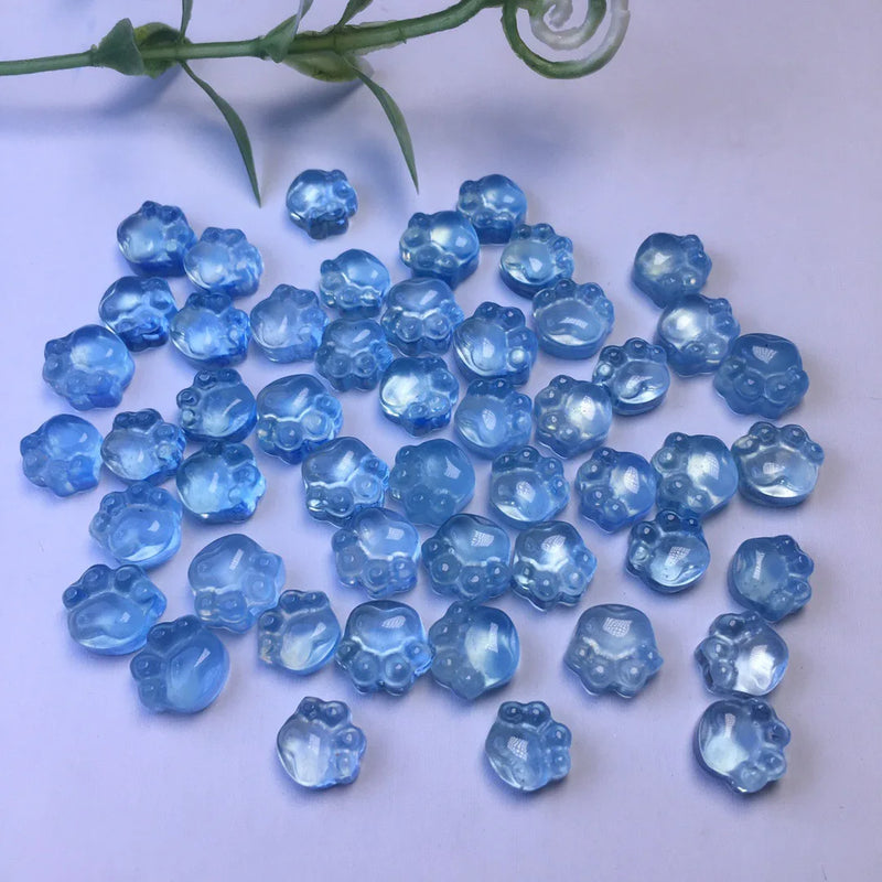 Natural Aquamarine Cat Paw Stone for Jewelry Making