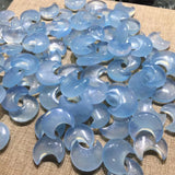 Natural Aquamarine Moon Pendant Healing Stone Jewelry Gift