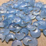 Natural Aquamarine Moon Pendant Healing Stone Jewelry Gift