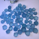 Aquamarine Peony Flower Natural Stone for Jewelry Making