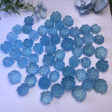 Aquamarine Peony Flower Natural Stone for Jewelry Making