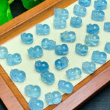 1 Pc Aquamarine Pixiu Crystal Carved Animal Figurine DIY Gift