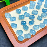 1 Pc Aquamarine Pixiu Crystal Carved Animal Figurine DIY Gift