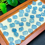 1 Pc Aquamarine Pixiu Crystal Carved Animal Figurine DIY Gift